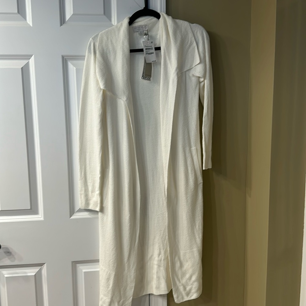 Barefoot dreams long cozy cardigan in pearl